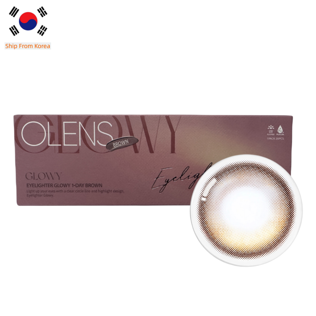 Olens EYELIGHTER GLOWY BROWN คอนแทคเลนส์ 20P เลนส์เกาหลี เลนส์