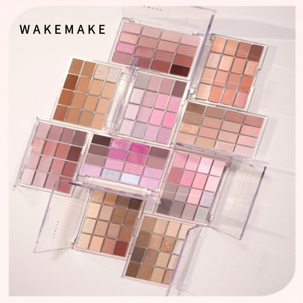 [WAKEMAKE] ใหม่ พาเลทอายชาโดว์ เบลอนุ่ม 16 สี | พาเลตต์อายแชโดว์ กลิตเตอร์ แต่งหน้า อายแชโดว์สีฟ้า ความงาม สไตล์เกาหลี wakemake soft blurring eye palette mix blurring