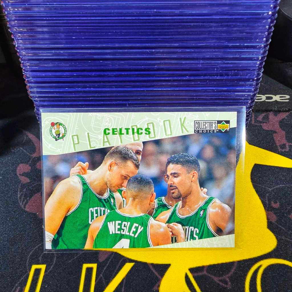 1996-97 Collectors Choice 368 Dino Radja/Rick Fox/David Wesley PLAY CELTICS