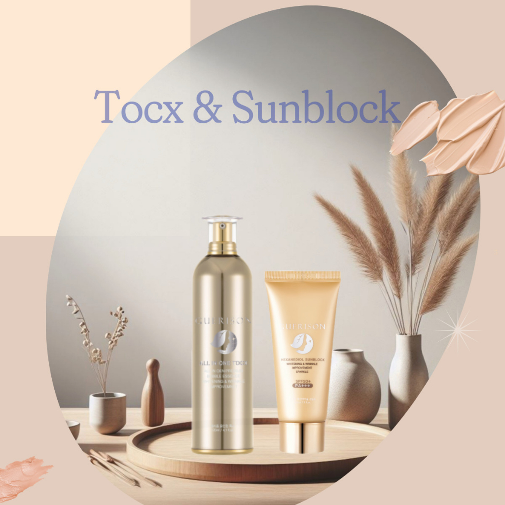 Guerison All In One Tocx ครีมกันแดด 120 มล. + ครีมกันแดด Hexanediol SPF 50+ / PA+++ เครื่องสําอางเกา