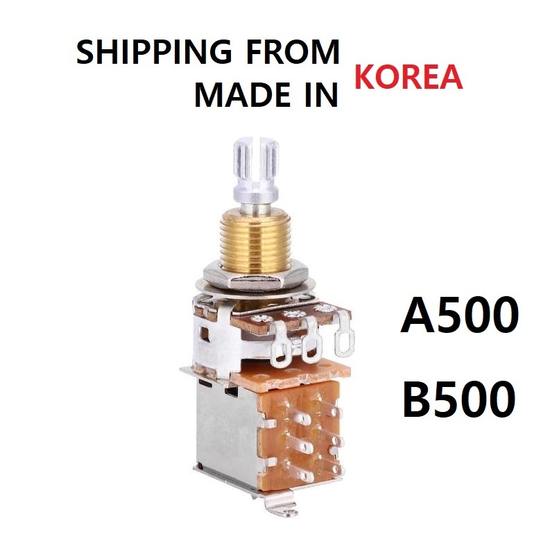 [KOREA] Alpha โพเทนชิโอมิเตอร์ แบบดันทรง ทองเหลือง A500K B500K 2 ชิ้น 1 ชุด