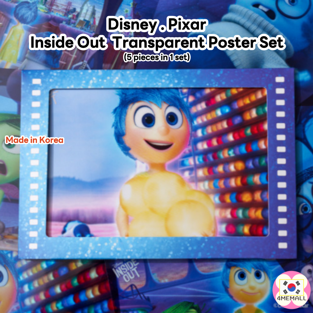 ชุดโปสเตอร์ Disney Pixar Inside Out สีโปร่งใส สําหรับเก็บสะสม ของขวัญ