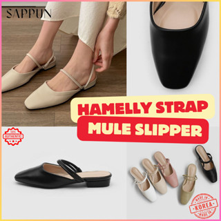 [SAPPUN] Hamelly Strap Mule Slipper /Black / White / Beige /…