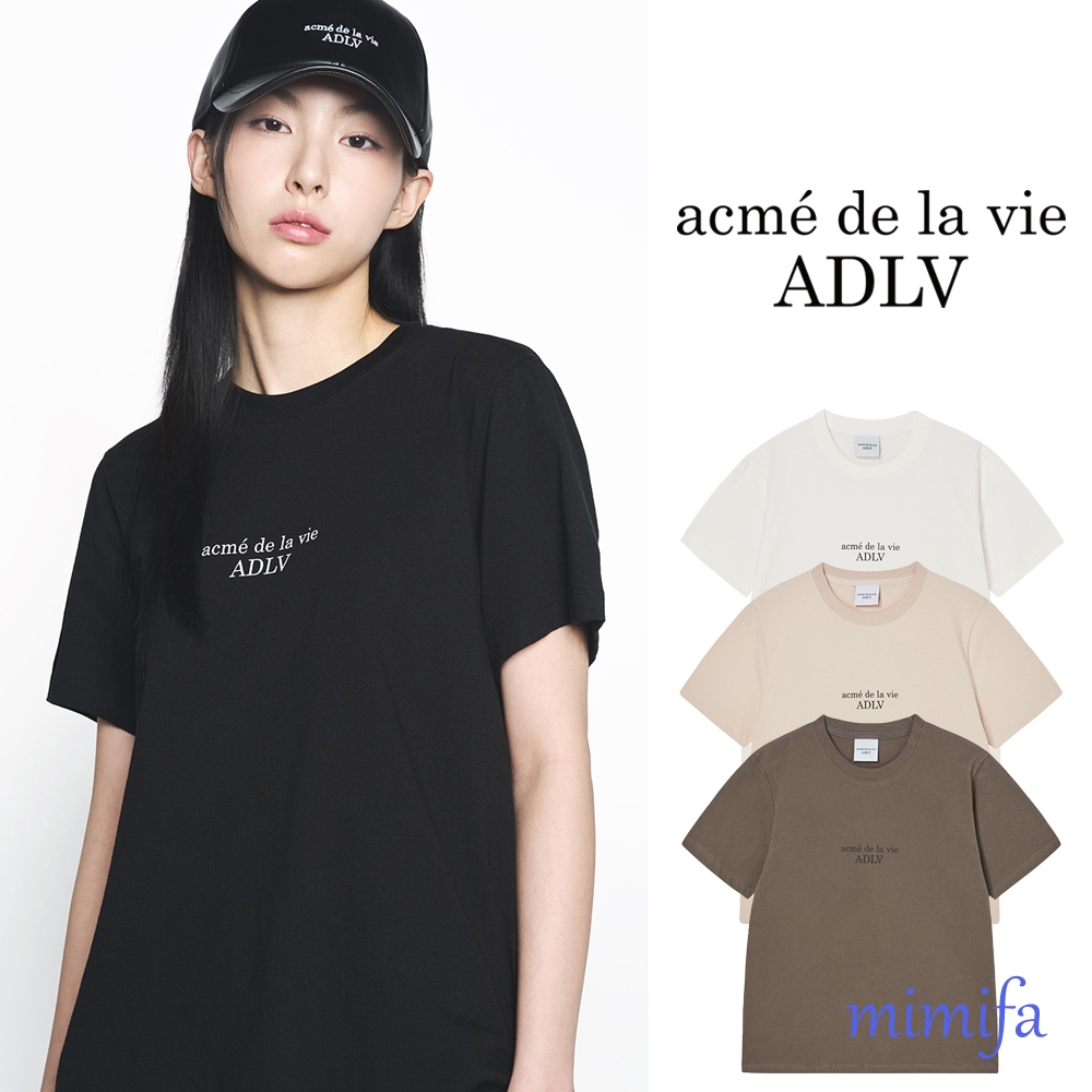 [acme De la vie ADLV] ★ขนาดต่างกัน ★ โลโก้ BASIC ★ผู้หญิง★ เสื้อยืดแขนสั้น