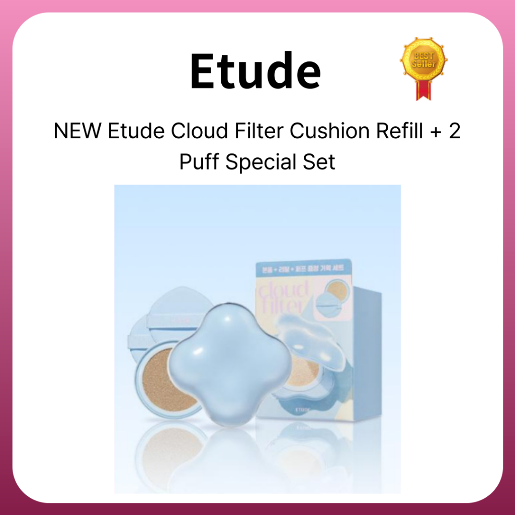 New Etude Cloud Filter Cushion Refill + 2 Puff Special Set 4colors (#17 แฟร์ #19 เครื่องลายคราม #21 