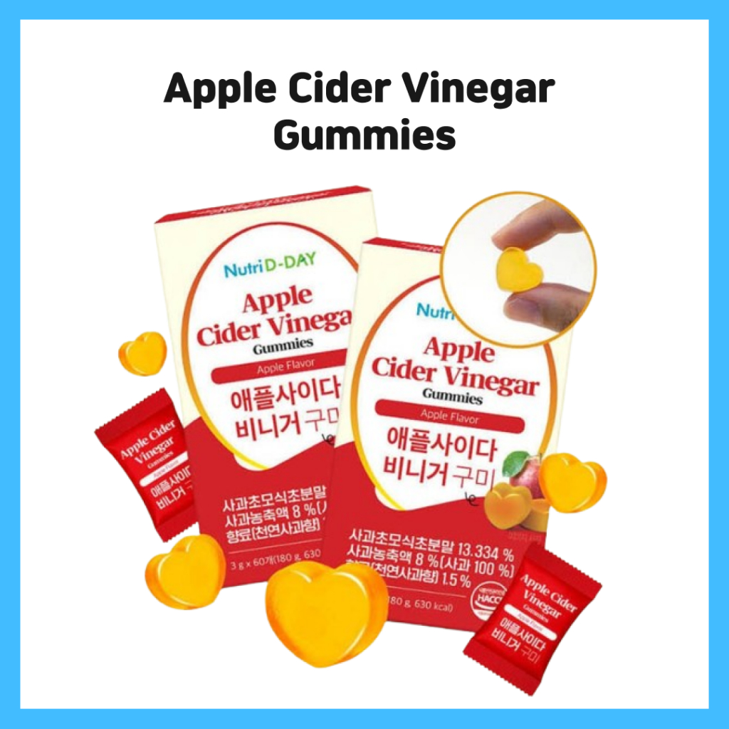 Nutrid Day น้ําส้มสายชูแอปเปิ้ล - 60 ชิ้น สําหรับย่อยอาหาร ลดน้ําหนัก และพลังงาน - อาหารเสริมน้ําส้มสายชูแอปเปิ้ลไซเดอร์ธรรมชาติ apple cider vinegar เม็ด apple cider vinegar gummies
