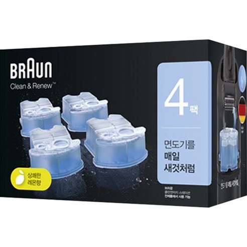 Braun Clean And Renew Shaver น้ํายาทําความสะอาดแบบเติมสําหรับ Braun ทุกรุ่น CCR4 4-Mount / ส่งตรงจาก