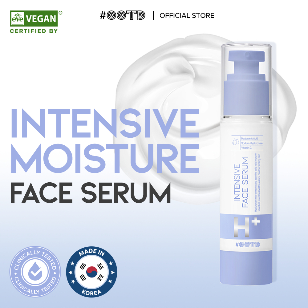 [OOTD Beauty Official] Intensive Moisture Face Serum 50g : เซรั่มกรดไฮยารูลอนิก + วิตามินซี บํารุงผิวหน้า เพื่อผิวบอบบาง สิว