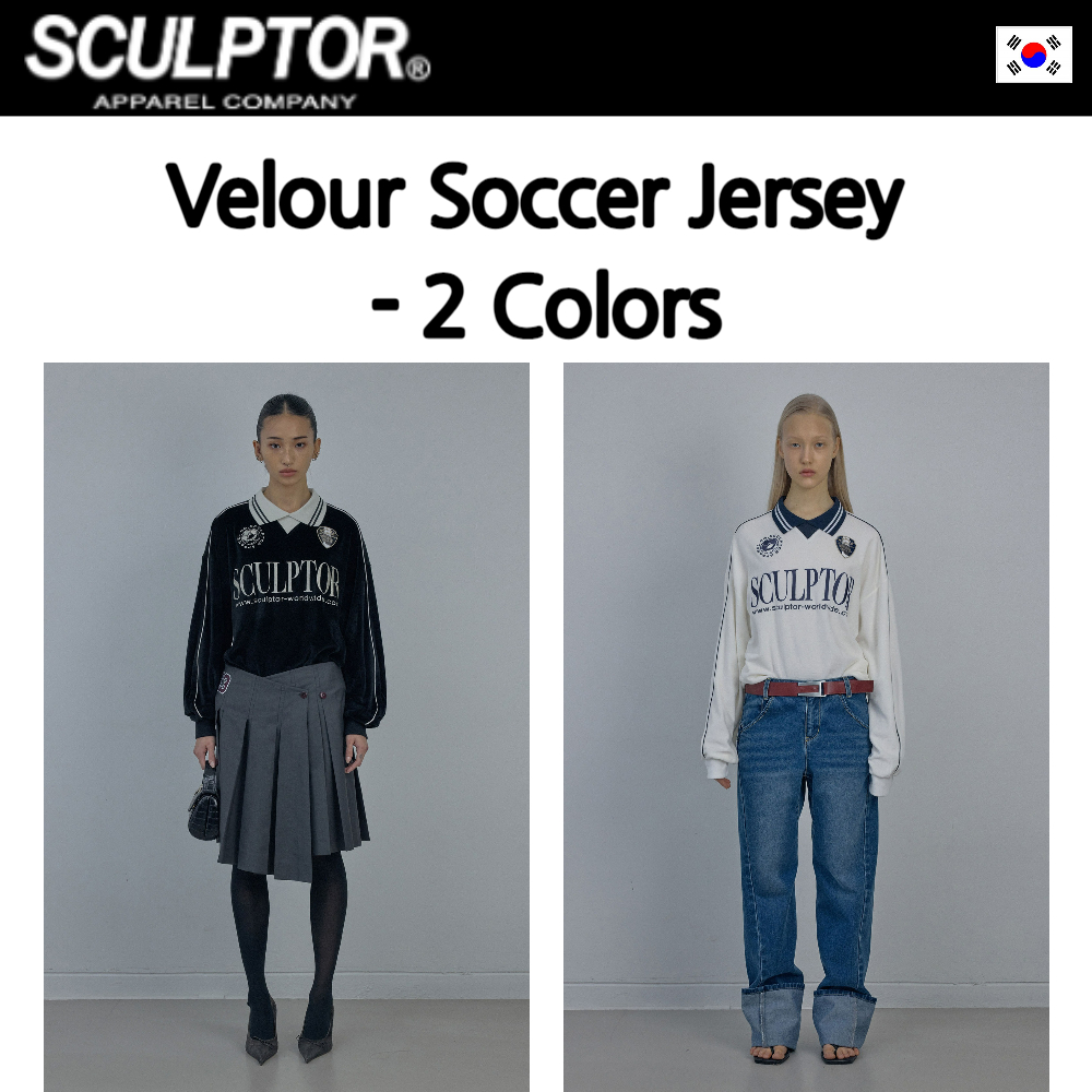 [SCULPTOR] เสื้อกีฬาฟุตบอล "Velour Soccer Jersey" มี 2 สี ของแท้ 100% จากเกาหลี