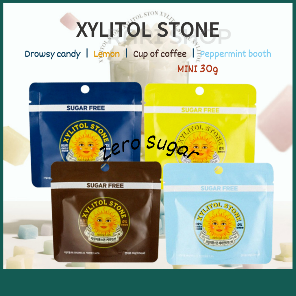 [ Xylitol Stone ] ถุงซิป ขนาดเล็ก 30 กรัม 70 กรัม 10kcal สไตล์เกาหลี สําหรับใส่ขนมหวาน