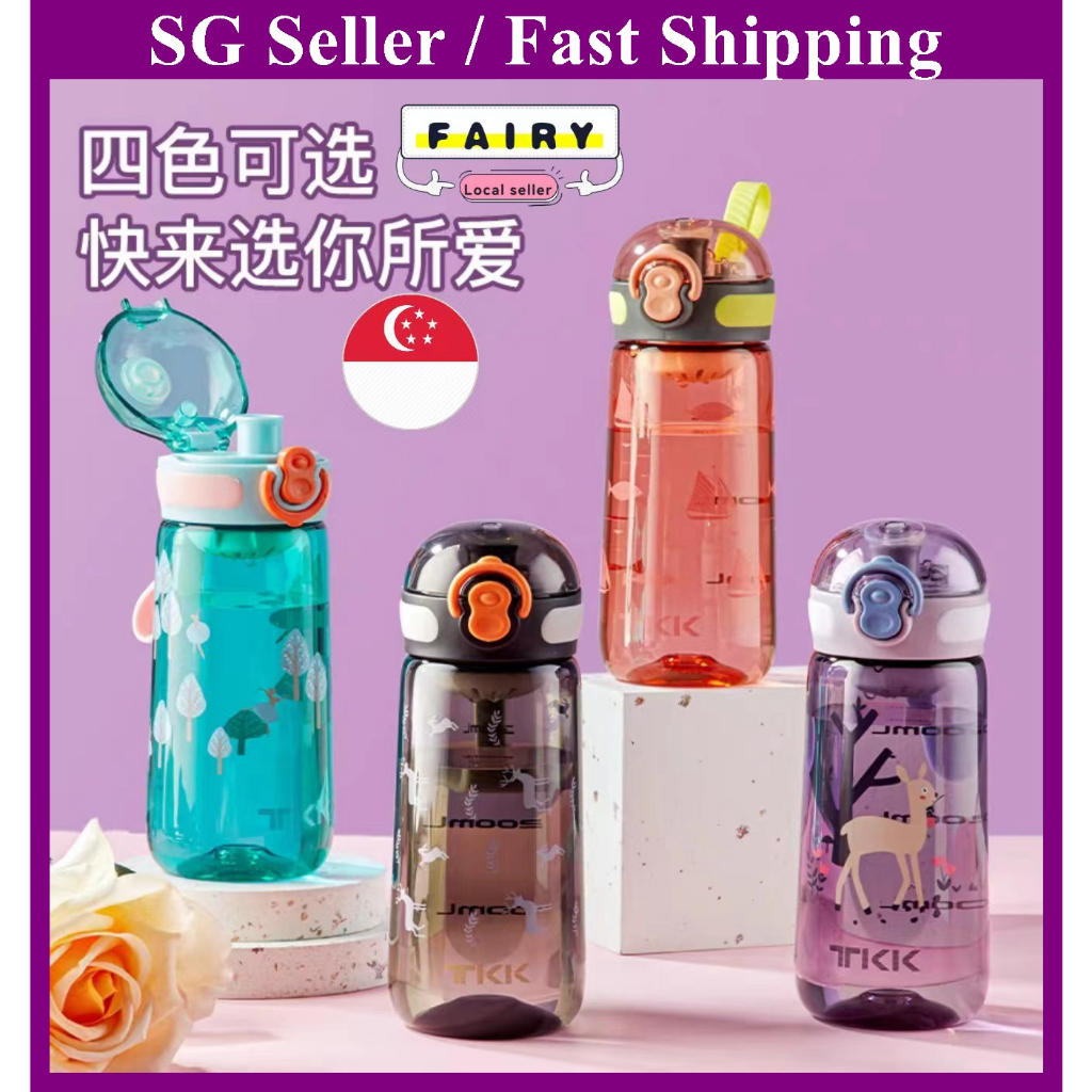(ผู้ขาย Sg) TKK Sports Water Bottle Tritan Fashion Water Bottle Outdoor Travel Adult Student Kids Wa
