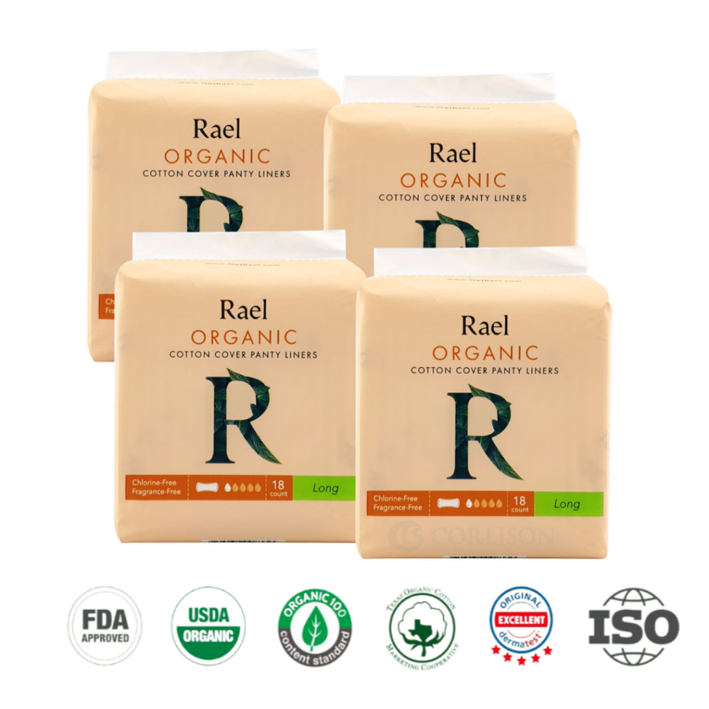 Rael Organic Cotton Panty Liners แผ่นอนามัยผ้าฝ้ายออร์แกนิก 18 ชิ้น