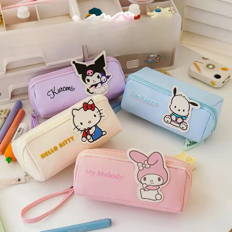 RESTOCK Sanrio Character Pencil Case Make Up Pouch (Hello Kitty, Kuromi, Pochacco, Melody)