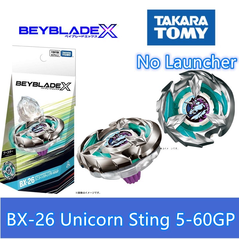 Original Takara Tomy Beyblade-X Booster BX-26 Unicorn Sting 5-60GP