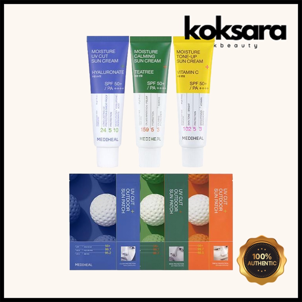 mediheal sun care 6types (sun cream 50ml 3types, sun patch 3types)