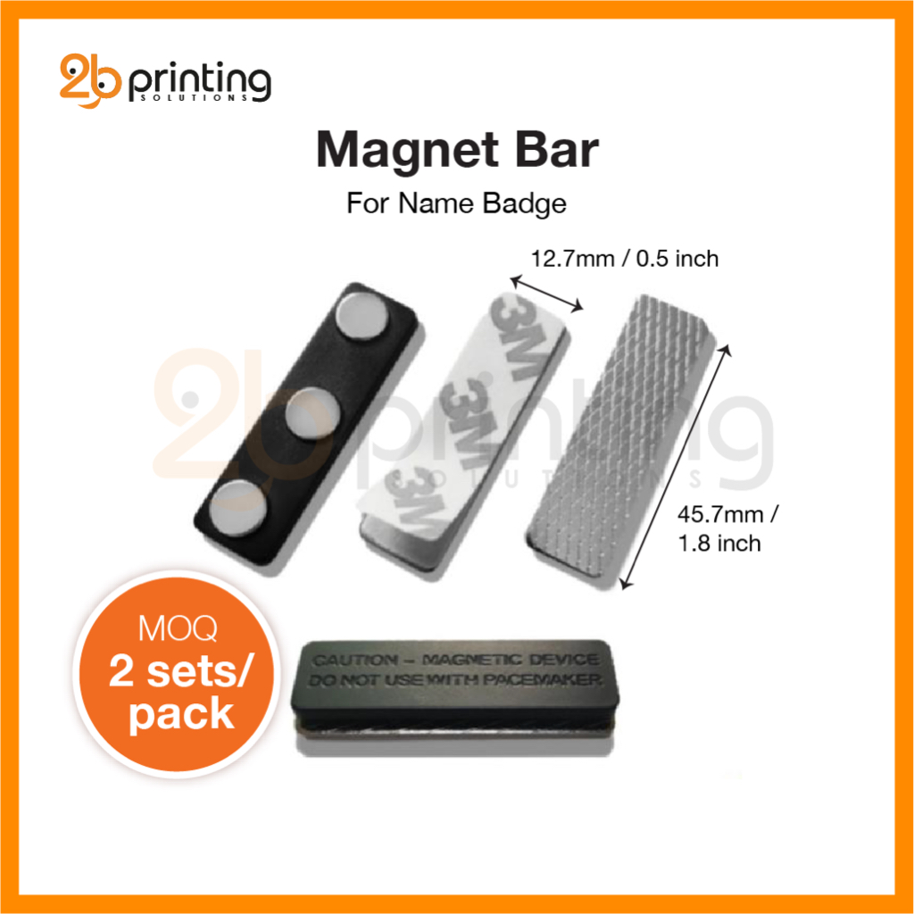 2BStrong Magnet Bar สําหรับป้ายชื่อ ป้ายชื่อ 45mm x13mm (2 ชุด)