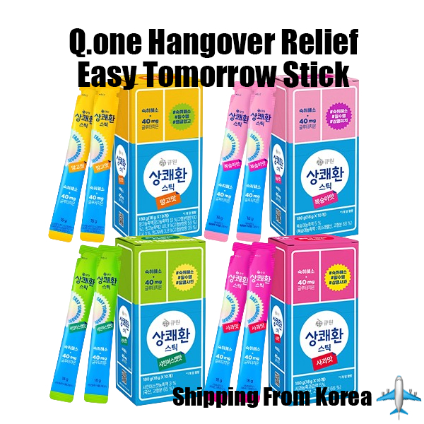 [Q.one] Easy Tomorrow Stick 180g(18g*10T) Korean Hangover Relief Peach / Shine Muscat / Mango / Apple