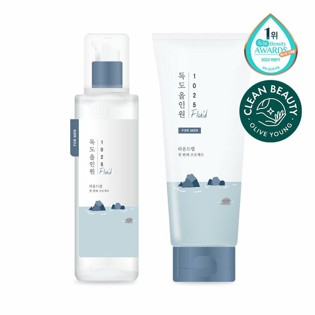 ❤️200มล.+200มล❤️[ROUND Lab] For Men 1025 Dokdo All In One Fluid 200mL Double Pack/ จัดส่งจากกรุงเทพ