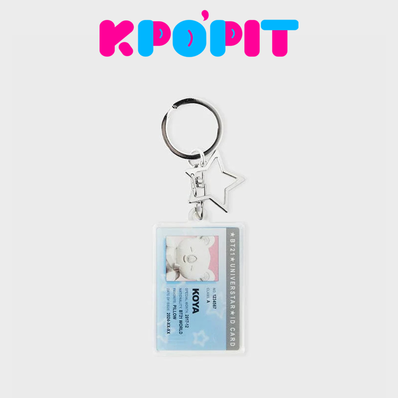 BT21 KOYA ID CARD ACRYLIC KEYRING SILVER EDITION