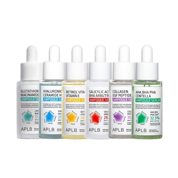 [APLB] เซรั่มแอมพูล 40 มล. (ไนอะซินาไมด์กลูตาไธโอน, กรดไฮยารูลอนิก, เรตินอลวิตามิน, กรดซาลิซิลิก BHA