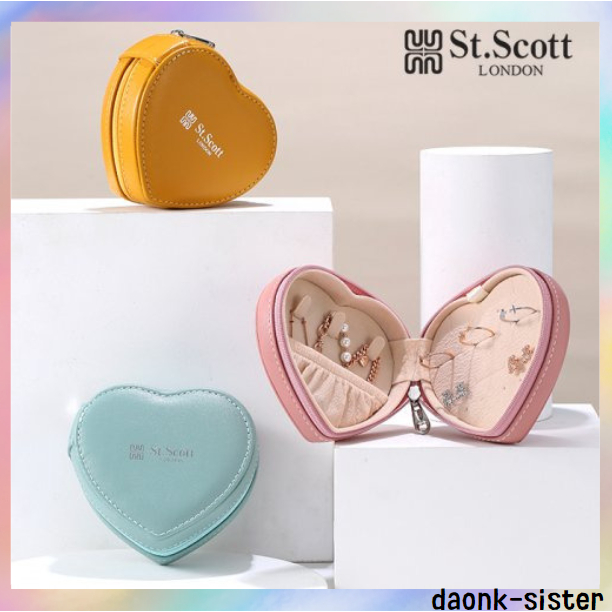 [ St.scott LONDON ] LOVELY HEART LEATHER JEWELRY BOX-3color korea ของแท้ 100%