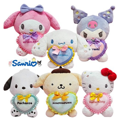 Sanrio ของแท้ ของเล่นตุ๊กตา Hello Kitty Pompompurin Cinnamoroll Kuromi My Melody Pochacco น่ารัก ขนาด 25 ซม.