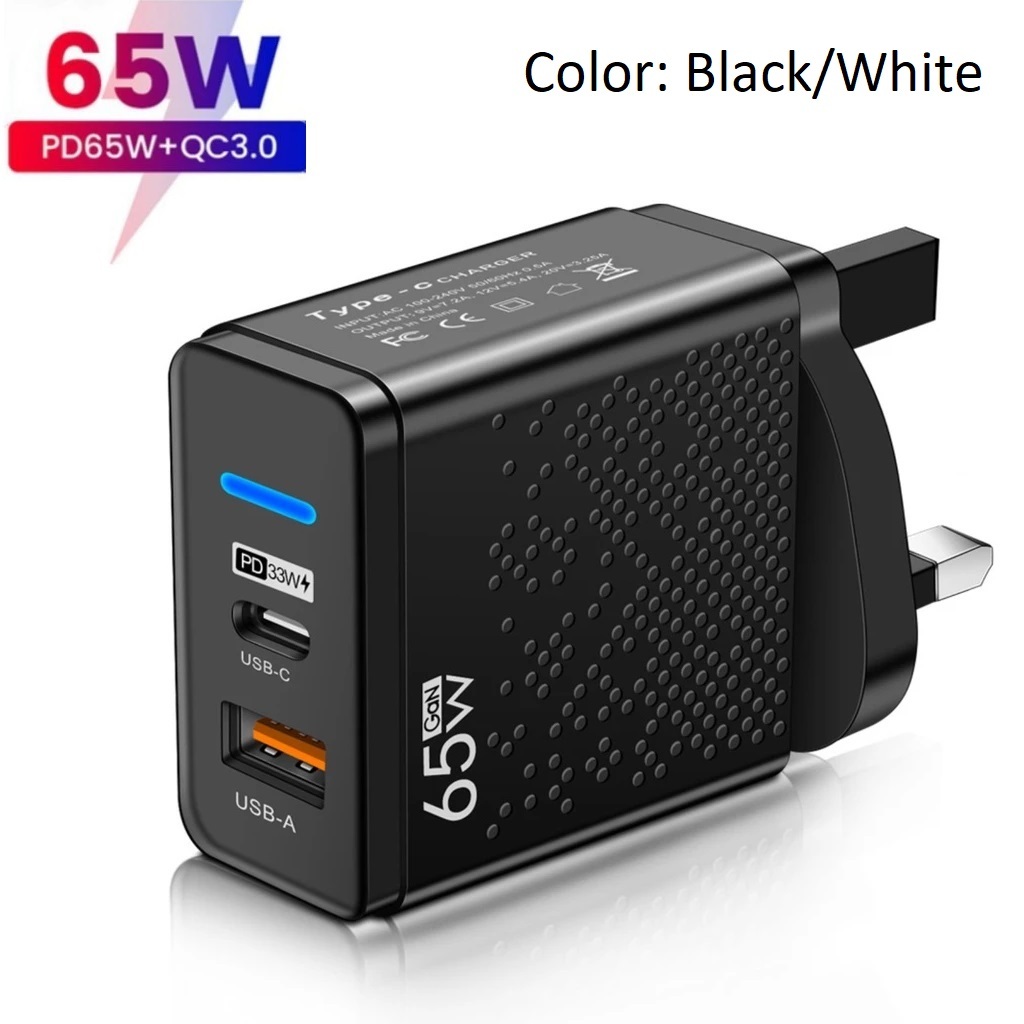 65w USB Fast Charger สําหรับเสียง Raw Charger PD สาย Qc3.0/pd 33w PD Fast Charging Charger Power Ada