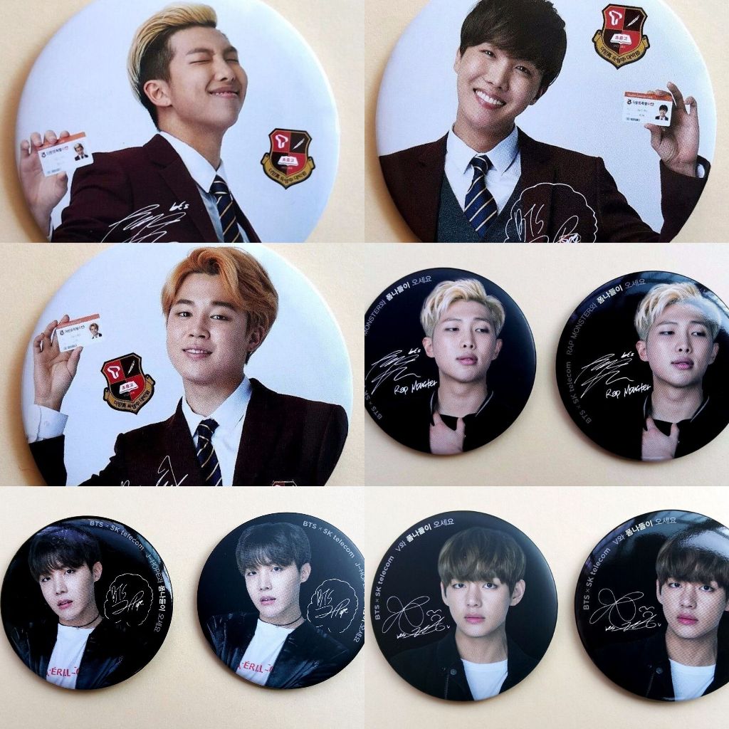 Bts Bangtan Boys SK Telecom Official Badge Button (diameter 7.5cm) 2nd Mat+Glossy ver.