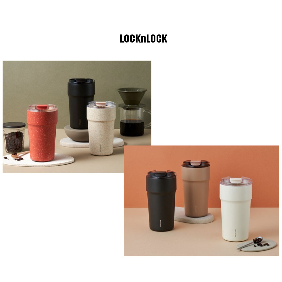 LocknLock Metro Cafe Ceramic Tumbler 500ML, Vanilla Latte, Cafe Mocha, Americano, Oat Latte, Cappucc
