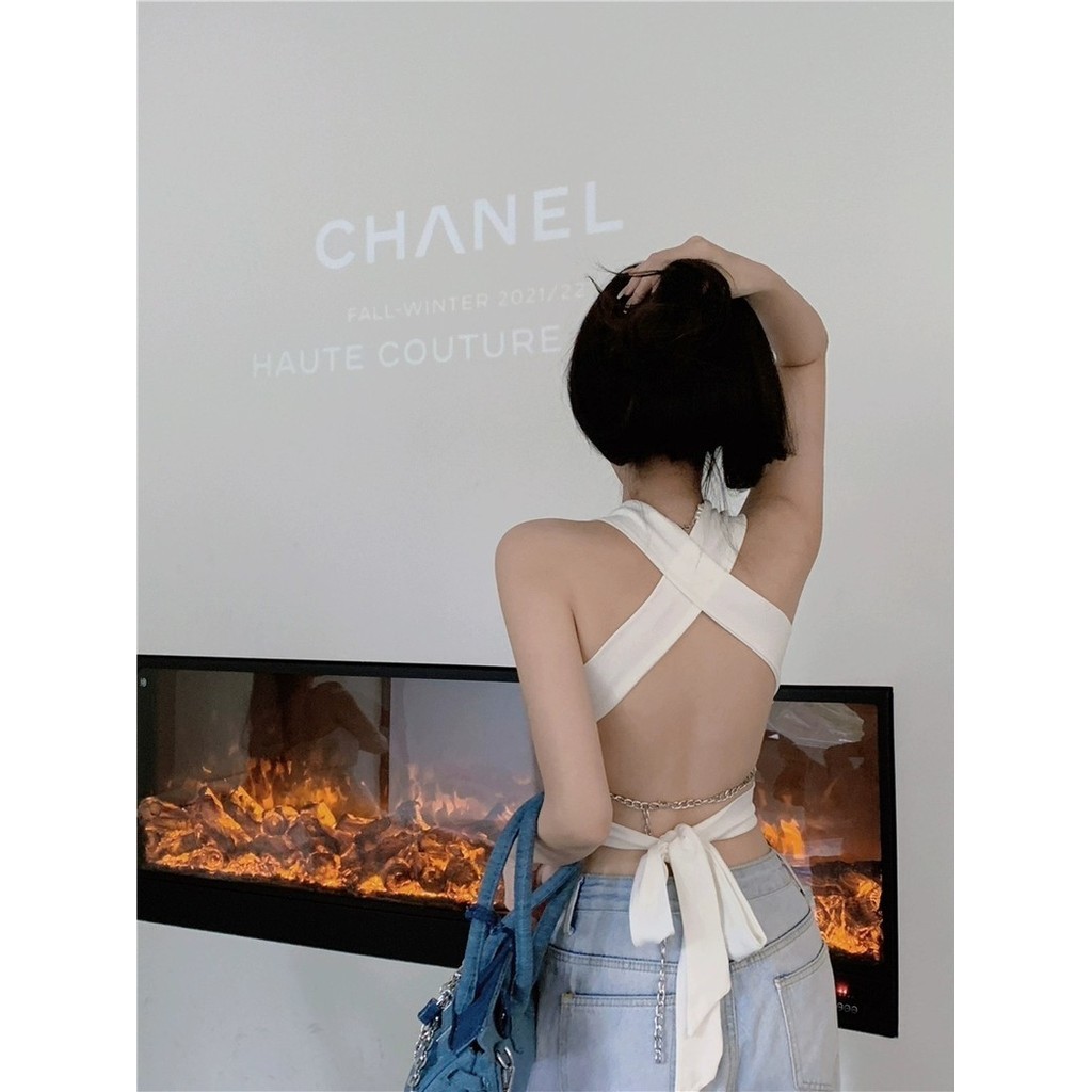 Vogue🌟พร้อมส่ง🌟 เสื้อกล้าม เว้าหลีง ไม่มีฟองน้ำ สีพื้น เซ็กซี่มาก (FY1180) - รูปที่ 6