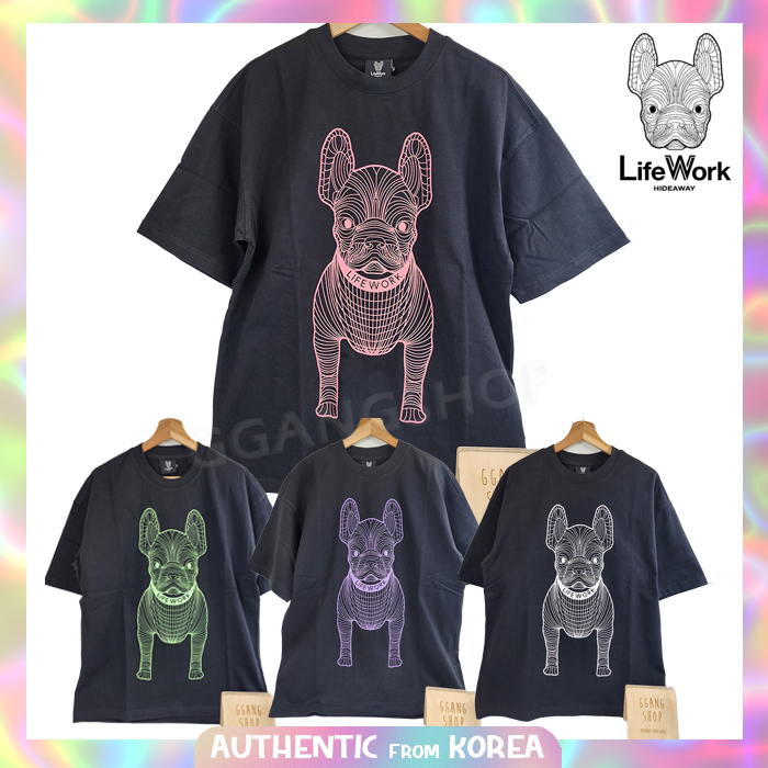 Lifework 2024 ใหม่สําหรับผู้หญิงผู้ชายเสื้อยืดแขนสั้นพิมพ์ลายผู้ใหญ่ Big Radog 11COLOR