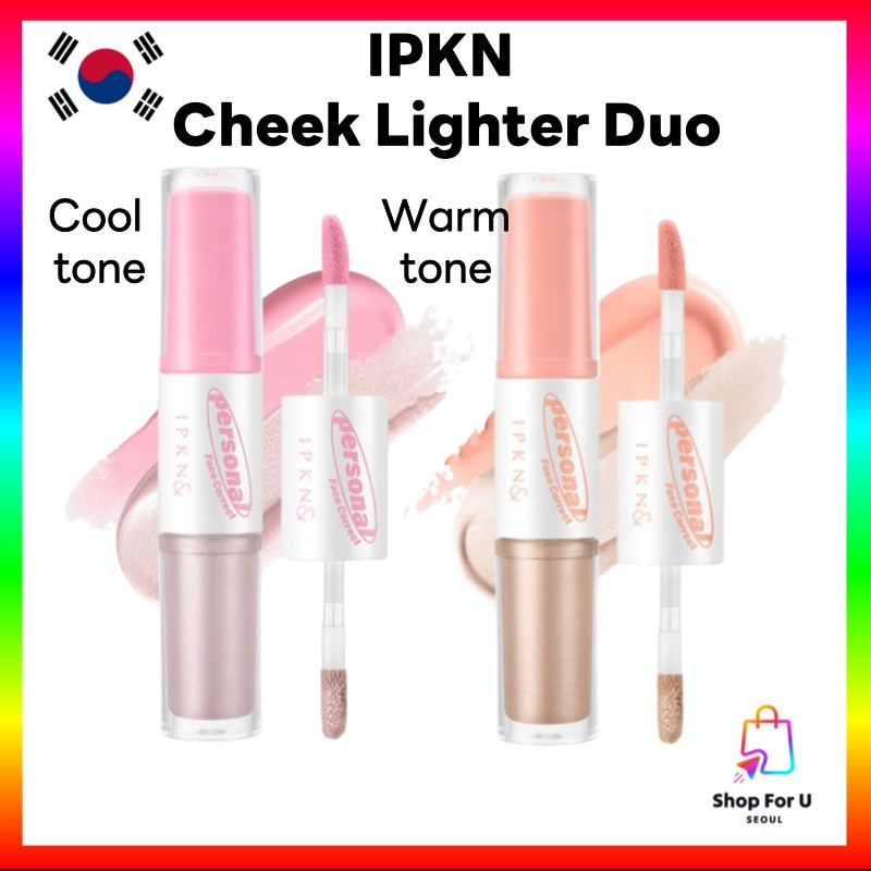 [IPKN ] Personal Tone Cheek Lighter Duo Blush Highlighter Cool Warm Tone