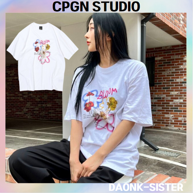[ Cpgn STUDIO ] (UNISEX) DTP Peony bloom T-SHIRTS ของแท้จากเกาหลี 100%