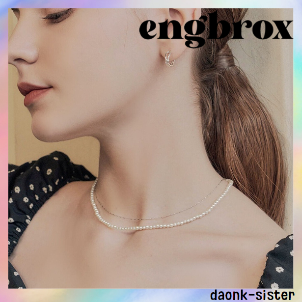 [ Engbrox ] [Girls Miyeon, Oh My Girl Hyojung wearing] สร้อยคอมุก แวววาว - 2 สี เกาหลี ของแท้ 100%