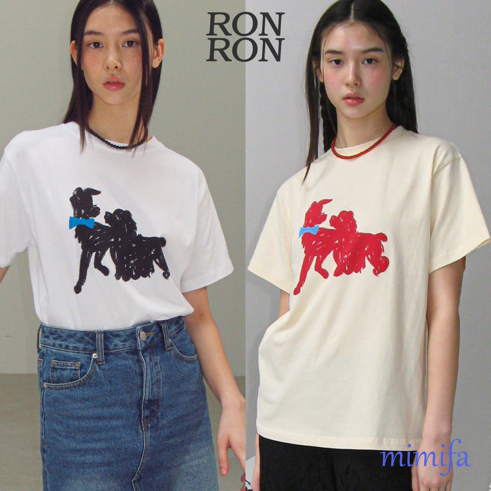 Ronron CRAYON LADY AND THE TRAMP BASIC FIT เสื้อยืด