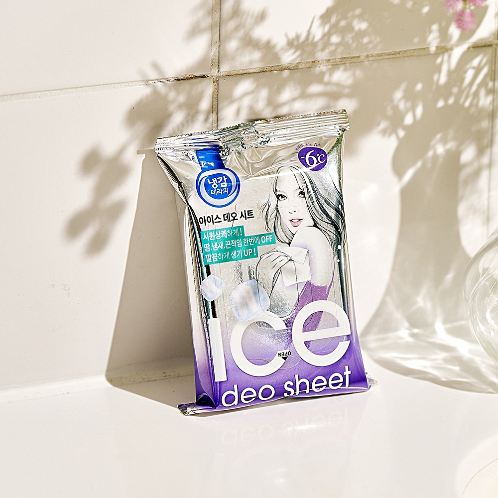 Cool Therapy Ice Deo Sheet 15p 87g / แผ่นดีโอระบายความร้อน บรรเทาเหงื่อ แบบพกพา / [ส่งจากเกาหลี]