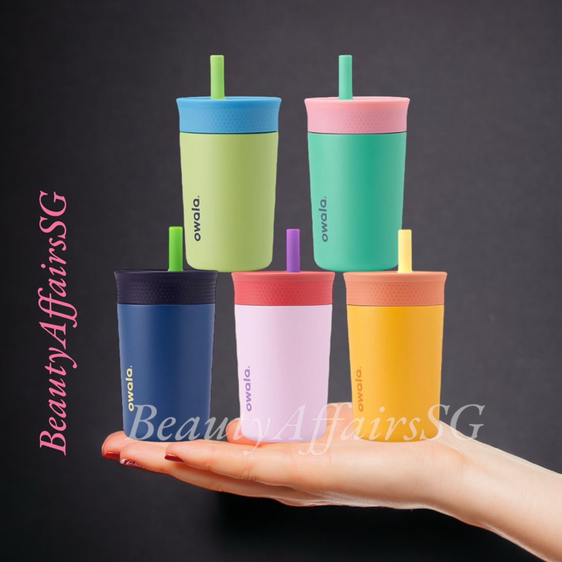 ️ Owala ️ แก้วน้ําสแตนเลสสําหรับเด็กพร้อมหลอดยืดหยุ่น 12oz / Tritan 15oz