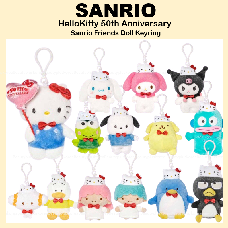 [Sanrio] พวงกุญแจตุ๊กตา Hello Kitty ครบรอบ 50 ปี สําหรับห้อยกระเป๋า (BAD BADTZ-MARU TUXEDOSAM AHIRUNOPEKKLE)