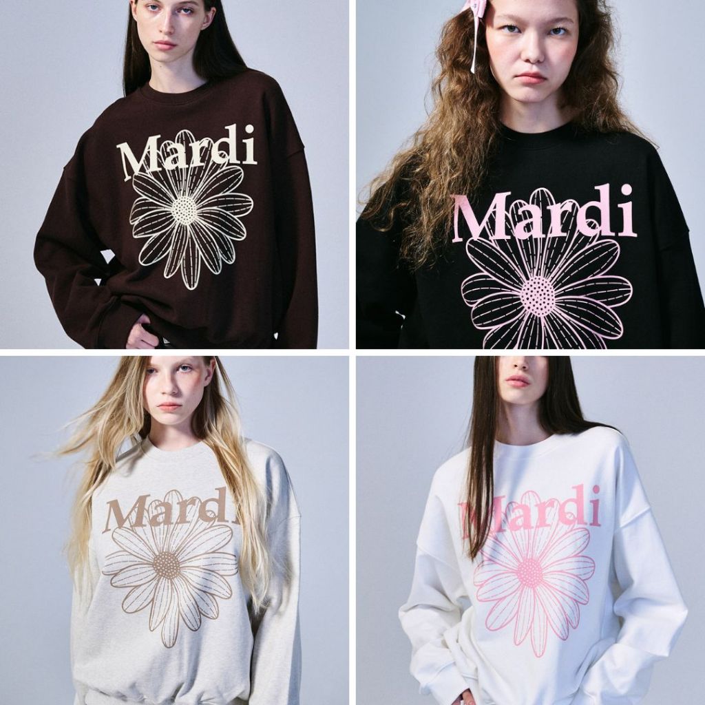 Mardi mercredi ใหม ่ COLOR SWEATSHIRT FLOWERMARDI
