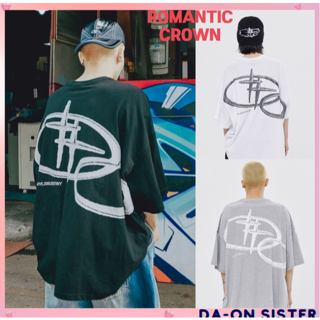[ Romantic CROWN ] WIDE FIT SHINING LOGO TEE SHIRT ( unisex ) 3 สีเกาหลีแท ้ 100 %
