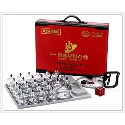 Hansol Buhang Korea Professional Cupping Therapy Equipment 30 ถ ้ วยชุด w/pumping