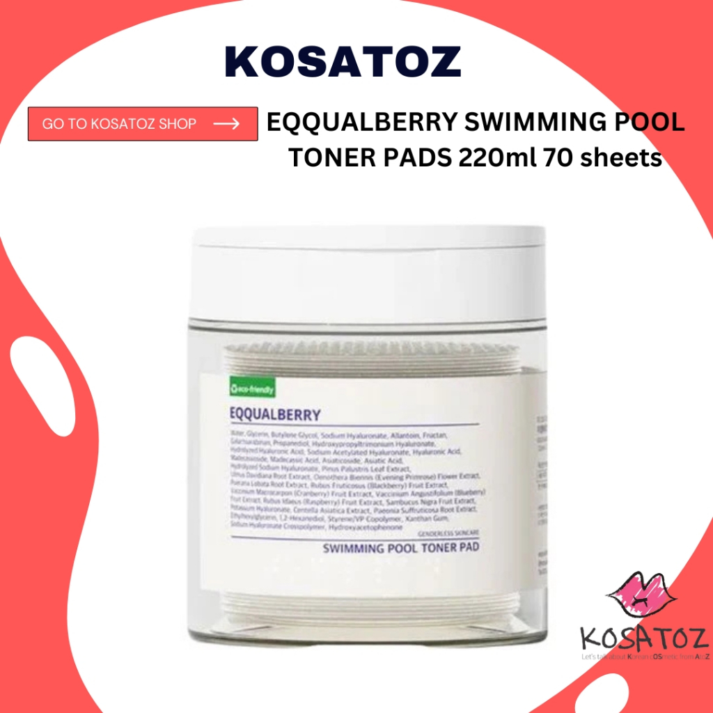 EQQUALBERRY SWIMMING POOL TONER PADS 220ml 70 แผ่น