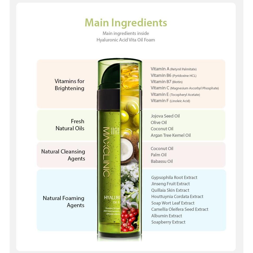 Maxclinic Hyaluron Vita Oil Foam Cleanser 110g / 310g - รูปที่ 5