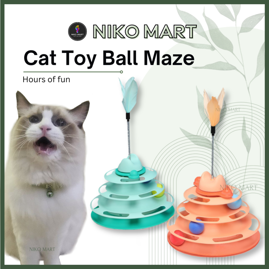 ใหม่ Cat Tower Ball Turntable รอบติดตามของเล่น Kuching Mainan