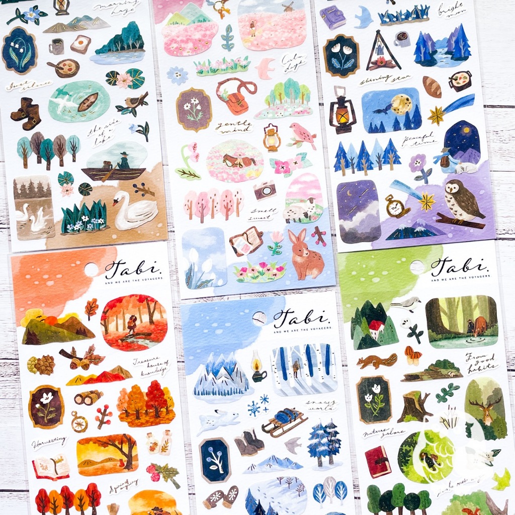 สติ๊กเกอร์ Tabi Mindwave และเราคือ Voyagers Swan Lake, Bunny Meadow, Owl, Horse Forest, Snow, Fox