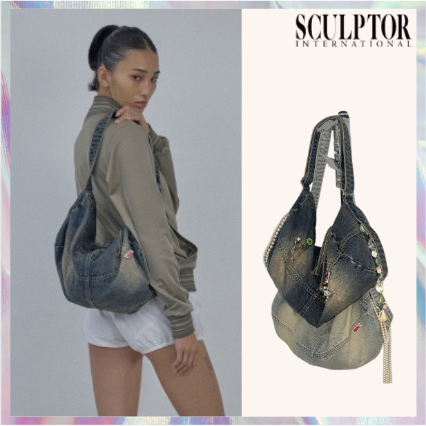 [SCULPTOR] Washed Denim Duffle Bag 2 สี