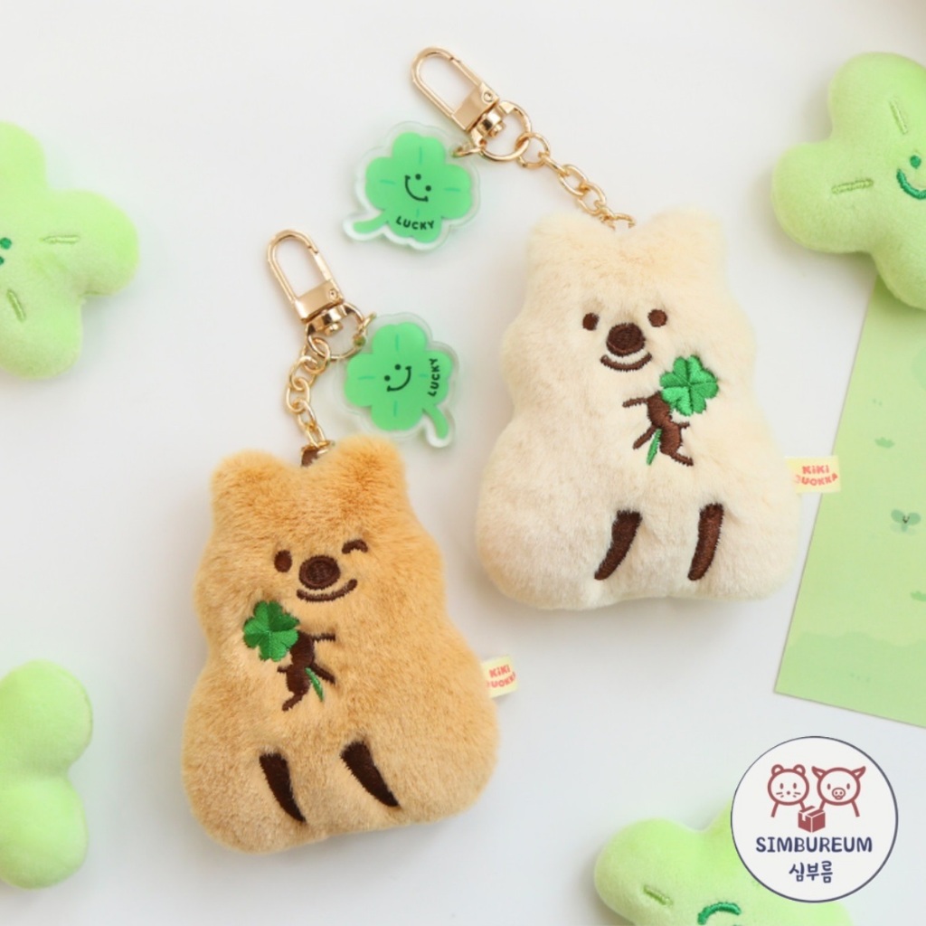 [KiKi QUOKKA] Korea Quokka Lucky Clover Petit Plush Doll Keychain/ Bag Accessories _Friends/Couple I