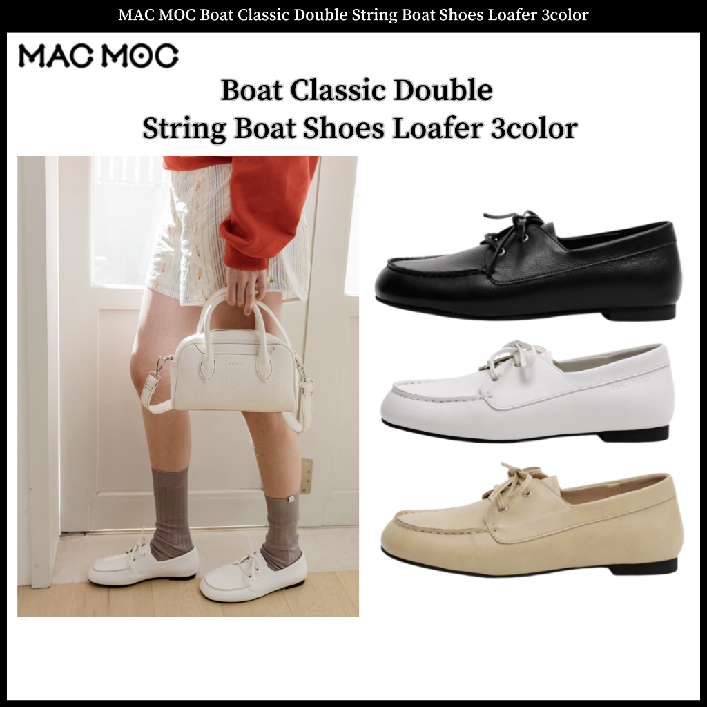 Mac MOC Boat Classic Double String Boat Shoes Loafer 3color