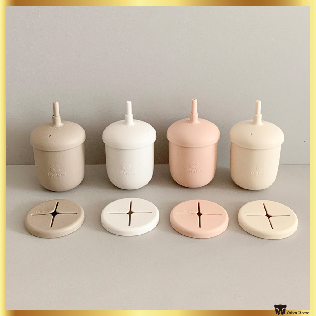 Ubm Platinum Silicone Training Straw Cup พร ้ อมฝาปิดถ ้ วยขนม