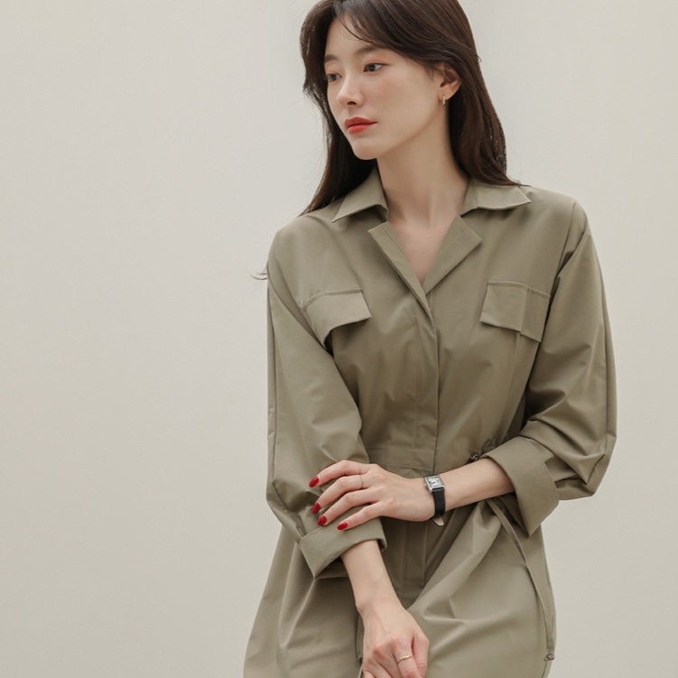 [ From South Korea ] By Monologue String Shirt Dress